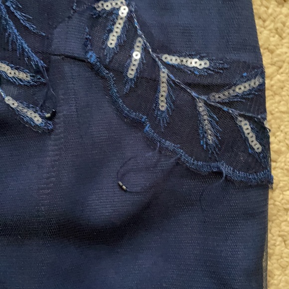 Marchesa Notte Navy MIDI dress *flaws* - Picture 8 of 14